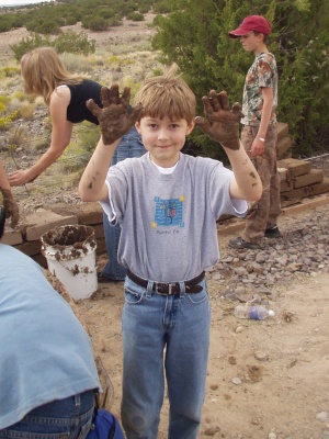 Cochiti Lake Adobe Bricks and Muddy Hands